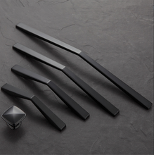 Load image into Gallery viewer, 3.78", 5", 6.3", 7.55" & 10" Black Cabinet Pulls | Unique Kitchen Door Handles, Drawer Knobs & Dresser Handles