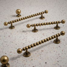 Load image into Gallery viewer, Antique Bronze Beaded Bar Cabinet Pulls | Kitchen & Wardrobe Hardware Handles