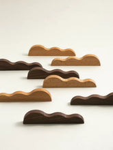 Load image into Gallery viewer, Walnut & Beech Mountain Wooden Pull Handles, Unique Designer Wood Hardware for Cabinets, Drawers and Wardrobes