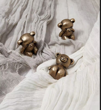 Load image into Gallery viewer, Cute Bear Antique Brass Cabinet Pulls | Vintage Bronze Kids Room Wardrobe Door Handles
