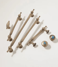 Load image into Gallery viewer, French Antique Brass Long Brass Handles, Retro Mid Century Minimalist Pulls for Cabinet, Drawer and Wardrobe