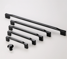 Load image into Gallery viewer, 3.78", 5", 6.3", 7.56", 12.6" (96, 128, 160, 320mm) Brushed Brass Nickel & Gun Black Dresser Pulls | Simple Kitchen Cabinet Handles, Drawer Knobs