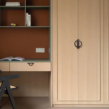 Load image into Gallery viewer, 3.78"-5.0" Unique Semicircle Knobs, Pulls & Handles (Brushed Brass, Gray, Black) | Dresser, Drawer, Wardrobe & Cupboard Hardware