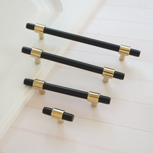 Load image into Gallery viewer, 3.75"-8.8" Black Brass & Solid Brass T Bar Knobs, Pulls & Handles | Cabinet Door, Drawer, Dresser & Furniture Hardware