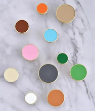 Load image into Gallery viewer, 3.78"-5" Colorful Leather & Brass Knobs, Pulls & Handles (Black, Green, Blue, Pink) | Drawer, Cabinet & Kitchen Hardware