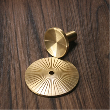 Load image into Gallery viewer, Gold Brass Drawer & Dresser Knobs with Back Plate | Kitchen & Cabinet Pulls, Door Knob Decor, Furniture Hardware