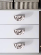 Load image into Gallery viewer, 3.78", 5", 7.56" Gold Square & Brushed Nickel Knobs | Art Decor Crater & Semicircle Drawer Handles, Cabinet & Gorgeous Hardware
