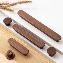 Load image into Gallery viewer, 2.5"-7.56" Simple Beech, Walnut, Ash & Oak Solid Wood Knobs & Pulls | Drawer, Cupboard, Cabinet & Wardrobe Handles