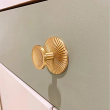 Load image into Gallery viewer, Gold Brass Drawer & Dresser Knobs with Back Plate | Kitchen & Cabinet Pulls, Door Knob Decor, Furniture Hardware