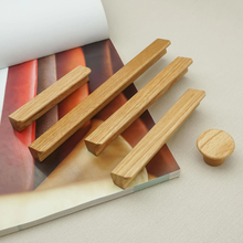 Load image into Gallery viewer, Minimalist Natural Oak & Walnut Wood Round Knobs & Pulls | Cabinet, Dresser, Kitchen, Closet & Drawer Hardware