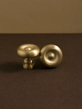 Load image into Gallery viewer, Light French Vintage Wave Texture Round Brass Knobs, Single Hole Small Handles for Drawers & Wardrobes
