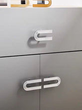 Load image into Gallery viewer, Chrome Silver Brass French Pulls, Nordic Minimalist Cream Luxury Handles for Cabinets & Wardrobes
