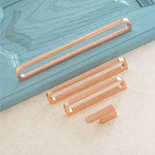 Load image into Gallery viewer, 3.78"-12.6" Rose Gold Hollow Knobs, Pulls & Handles | Modern Simple | Kitchen, Dresser, Drawer & Cabinet Door Hardware