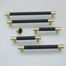 Load image into Gallery viewer, 3"-10" Black Leather Pulls, Knobs & Handles | Cabinet, Dresser, Drawer & Kitchen Hardware