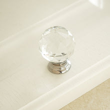 Load image into Gallery viewer, 3.78" & 5" Glass Kitchen Pulls | Modern Crystal Drawer & Dresser Knobs | Chrome, Clear, Silver Cabinet & Closet Handles