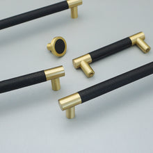Load image into Gallery viewer, 3"-10" Black Leather Pulls, Knobs & Handles | Cabinet, Dresser, Drawer & Kitchen Hardware