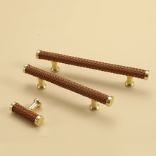 Load image into Gallery viewer, 3"-12.6" Unique Leather Knobs, Pulls & Handles (Brown, Black) | Cabinet, Dresser, Kitchen Cupboard, Wardrobe & Closet Hardware