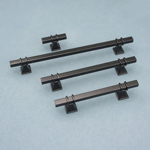 Load image into Gallery viewer, 3.78", 5", 7.55" & 12.6" American Style Drawer Pulls | Simple Black & Gold Kitchen Handles | Wardrobe & Drawer Knobs | Kitchen Hardware