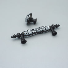 Load image into Gallery viewer, 3" (76mm) Antique Black Flower Ceramic Knobs & Pulls | Dresser, Drawer, Kitchen Cabinet & Door Hardware