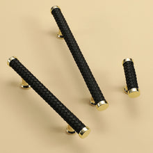 Load image into Gallery viewer, 3"-12.6" Unique Leather Knobs, Pulls & Handles (Brown, Black) | Cabinet, Dresser, Kitchen Cupboard, Wardrobe & Closet Hardware