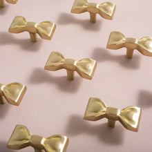 Load image into Gallery viewer, French Light Luxury Gold Brass Bowknot Knobs, Original Unique Small Handles for Wardrobes and Cabinets