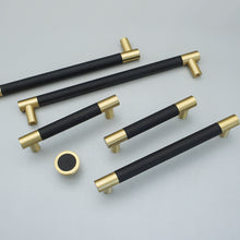 Load image into Gallery viewer, 3"-10" Black Leather Pulls, Knobs & Handles | Cabinet, Dresser, Drawer & Kitchen Hardware