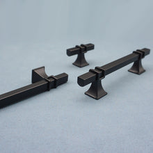 Load image into Gallery viewer, 3.78", 5", 7.55" & 12.6" American Style Drawer Pulls | Simple Black & Gold Kitchen Handles | Wardrobe & Drawer Knobs | Kitchen Hardware