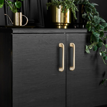 Load image into Gallery viewer, 3.78", 5" & 7.55" Brushed Brass Drawer Handles | Cabinet Knobs, Kitchen Pulls & Dresser Hardware | Furniture & Cabinet Hardware