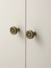 Load image into Gallery viewer, Vintage French Brass Cabinet Knob, Antique Bronze Round Drawer Pull, Furniture Cupboard Knob