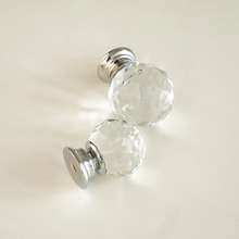 Load image into Gallery viewer, Silver Clear Glass & Crystal Knobs | Dresser, Drawer & Cupboard Pulls, Kitchen Cabinet & Door Handles, Hardware