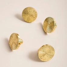 Load image into Gallery viewer, Original Hand Hammered Solid Brass Cabinet Knob, Luxury Golden Minimalist Unique Drawer Pull for Wardrobe & Cupboard