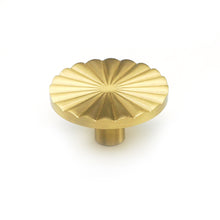 Load image into Gallery viewer, Solid Brass Round Sun Knobs & Pulls | Gold Chrome | Cabinet, Drawer, Dresser & Kitchen Hardware
