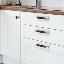 Load image into Gallery viewer, 3"-10" Black Leather Pulls, Knobs & Handles | Cabinet, Dresser, Drawer & Kitchen Hardware