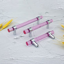 Load image into Gallery viewer, Customizable Blue, Pink & Clear Acrylic Pulls & Knobs | Drawer, Dresser, Cabinet & Bathroom Hardware