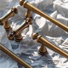 Load image into Gallery viewer, 3.78"-7.55" Art Decor T Bar Knobs, Pulls & Handles | Gold, Antique Bronze & Brass for Drawer, Dresser, Cabinet | Gift-Worthy Hardware