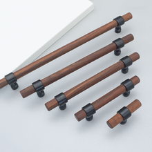 Load image into Gallery viewer, Customizable Wood Drawer Pulls | Walnut & Beech Cupboard & Cabinet Handles, Adjustable Dresser Knobs