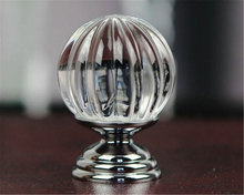 Load image into Gallery viewer, Pumpkin Glass & Crystal Knobs | Clear Chrome Silver Dresser & Drawer Pulls, Cabinet & Cupboard Door Handles, Hardware
