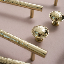 Load image into Gallery viewer, 3", 3.78", 5.0", 6.3", 8.8", 12.6" Hammered Solid Brass Drawer Pulls | Cabinet & Dresser Knobs, Hammer Cabinet Hardware