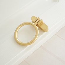 Load image into Gallery viewer, 1.25" Black Brass Drop Ring Round Knobs, Pulls & Handles | Cabinet, Door, Drawer & Dresser Hardware