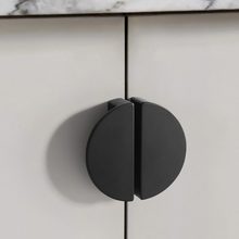 Load image into Gallery viewer, 2.5" Black, Gray, Gold, Nickel Semicircle Drawer Pulls | Modern Kitchen & Cupboard Handles, Dresser Knobs, Wardrobe & Cabinet Hardware