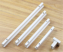 Load image into Gallery viewer, 2.5", 3.78", 5", 6.3" (64, 96, 128, 160mm) Square White Drawer Pulls | Modern Dresser & Kitchen Cabinet Door Knobs, Cupboard Handles