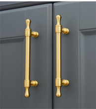 Load image into Gallery viewer, 3.78", 5", 6.3", 7.55", 8.8", 12.6" Brushed Brass Kitchen Pulls & Knobs | Drawer & Cabinet Pulls, Wardrobe Handles, Furniture Hardware