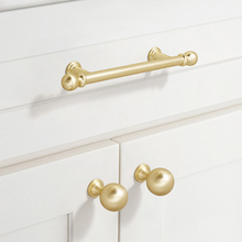 Load image into Gallery viewer, 3.78", 5", 7.55" Brushed Brass & Shiny Gold Knobs & Pulls | Cabinet, Dresser, Drawer & Kitchen Cupboard Handles