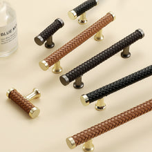 Load image into Gallery viewer, 3"-12.6" Unique Leather Knobs, Pulls & Handles (Brown, Black) | Cabinet, Dresser, Kitchen Cupboard, Wardrobe & Closet Hardware