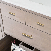 Load image into Gallery viewer, 3.0", 4.0", 5.0" Bamboo Solid Brass Drawer Pulls | Dresser, Kitchen & Wardrobe Handles, Cabinet Door Knobs, Hardware