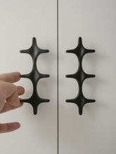 Load image into Gallery viewer, Minimalist Black Brass Cross Pull Handles, Original Designer Hardware for Cabinets, Wardrobes and Drawers