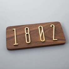 Load image into Gallery viewer, Solid Brass Modern Gold House Numbers & Letters | Metal Address Numbers for Mailbox, Room & Symbols | House Address Hardware