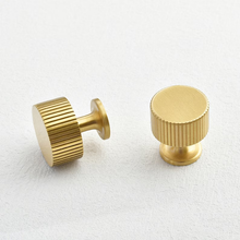 Load image into Gallery viewer, Satin Brass Cabinet Knobs | Modern Gold Drawer Pulls for Kitchen & Cupboard