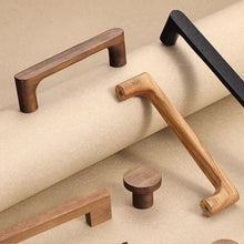 Load image into Gallery viewer, 3"-7.55" Black Oak & Walnut Wood Knobs, Pulls & Handles | Kitchen, Cabinet, Drawer, Cupboard & Dresser Hardware