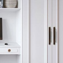 Load image into Gallery viewer, 3.78"-7.55" Walnut Wood & Gold Pulls & Knobs | Drawer, Cabinet Door, Kitchen Cupboard & Dresser Hardware